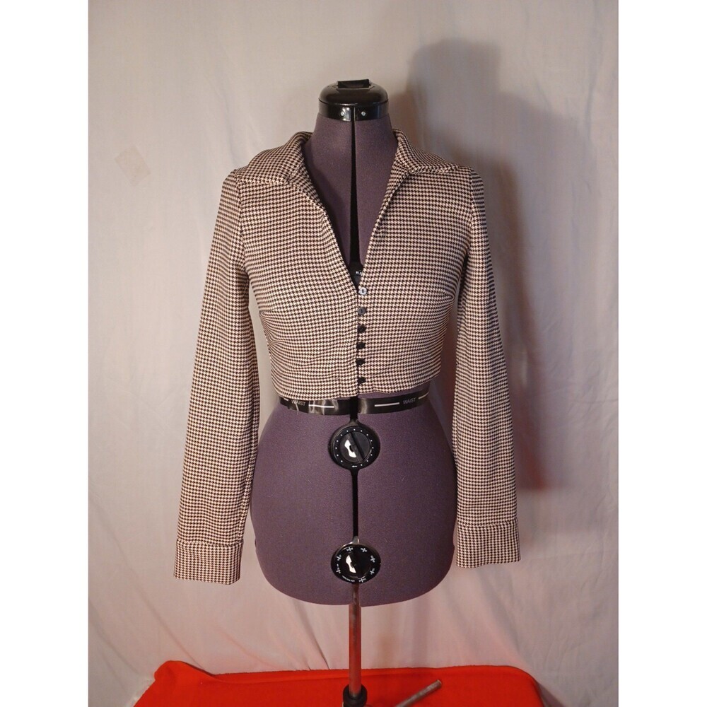 ZARA HOUNDSTOOTH CROPPED BLAZER‎